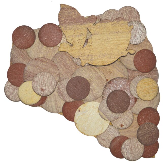 Oscar Baccilieri visual artist, SANDPAPER / CARTA VETRATA : Deposizione, 2018 - 33x28cm