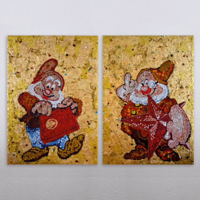 Oscar Baccilieri visual artist, SANDPAPER / CARTA VETRATA : Nano-Nano - La stella e il libretto rosso, 2023